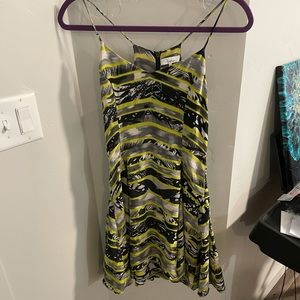 Yellow, Black, and White Short Dress